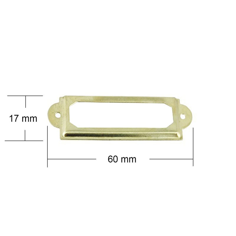 LGEGE 30 Pcs Card Holder Drawer Pull Office Library File Drawer Tag Carbinet Shelves Drawer Name Lable Holder(Color Gold) - Image 2